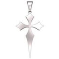 Stainless Steel Cross Pendant, 3/4", 1.7mm Thickness Sterling Silver Cross Pendant, 3/4"X 1.7mm